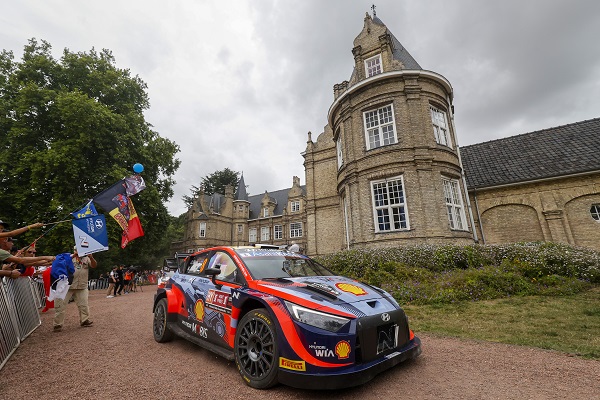 '2022 월드랠리챔피언십' 벨기에 랠리에 참가한 현대차 'i20 N Rally1 하이브리드' 경주차. [현대차 제공]