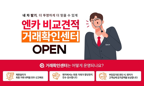 엔카닷컴, 비교견적 거래확인센터 오픈…내 차 팔 때 부당감가 OUT